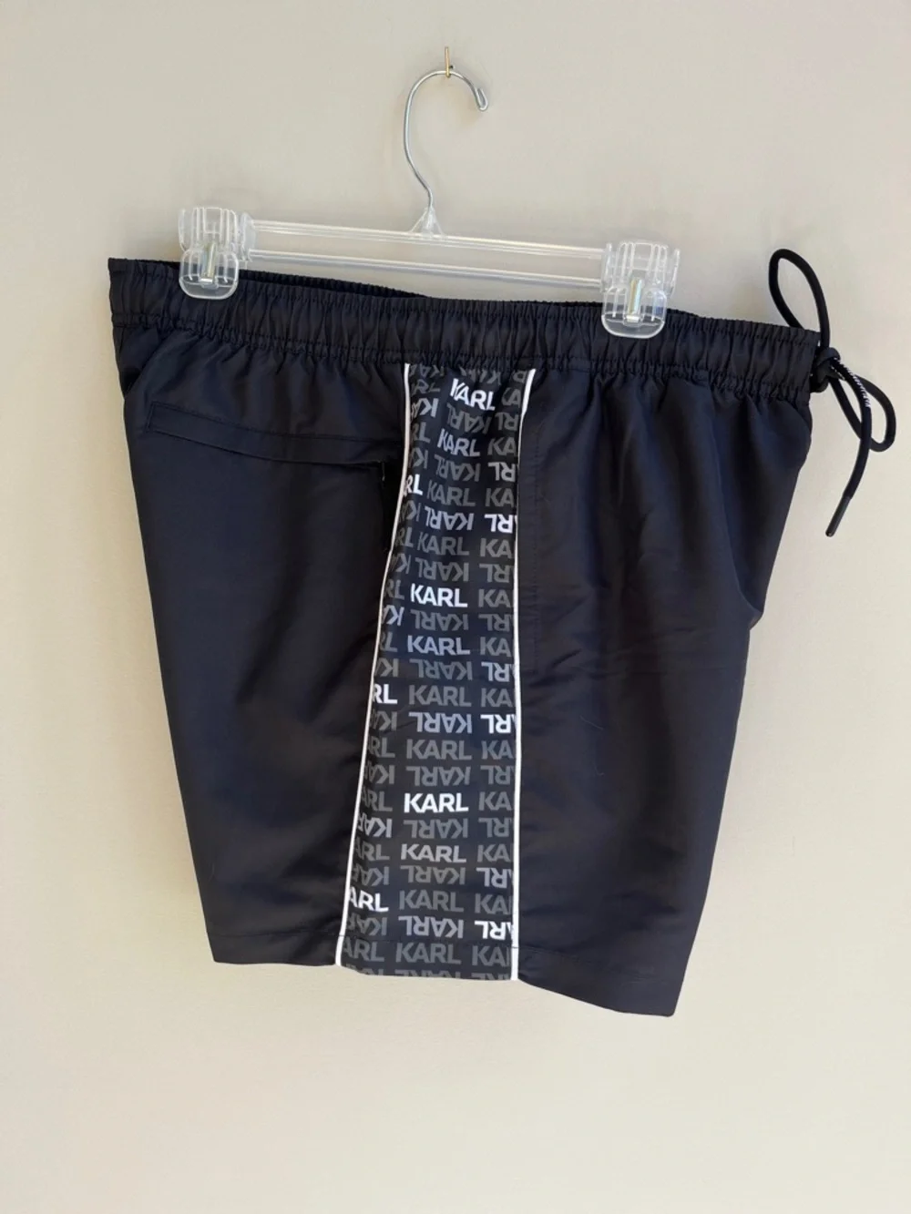 Karl‎ Lagerfeld Swim Trunks 5” Pockets Elastic Drawstring Waist Brief Liner
